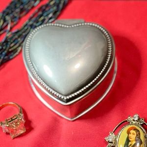 Silver plated heart shape trinket Vintage